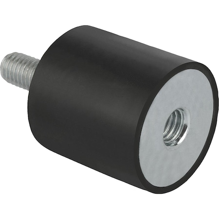 Kipp Rubber Buffer Type B And External Thread M04X10, D=10, H=10, Ss, Comp:Elast. Natural Rubber Shore K0568.010010551
